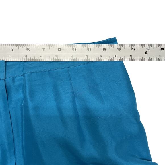 Lauren Ralph Lauren Pant sz 14 Top Sz 12 Two Piece Set 100% Silk Blue - Picture 4 of 6